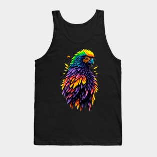 Tropical Majesty: Colorful Macaw Illustration Tank Top